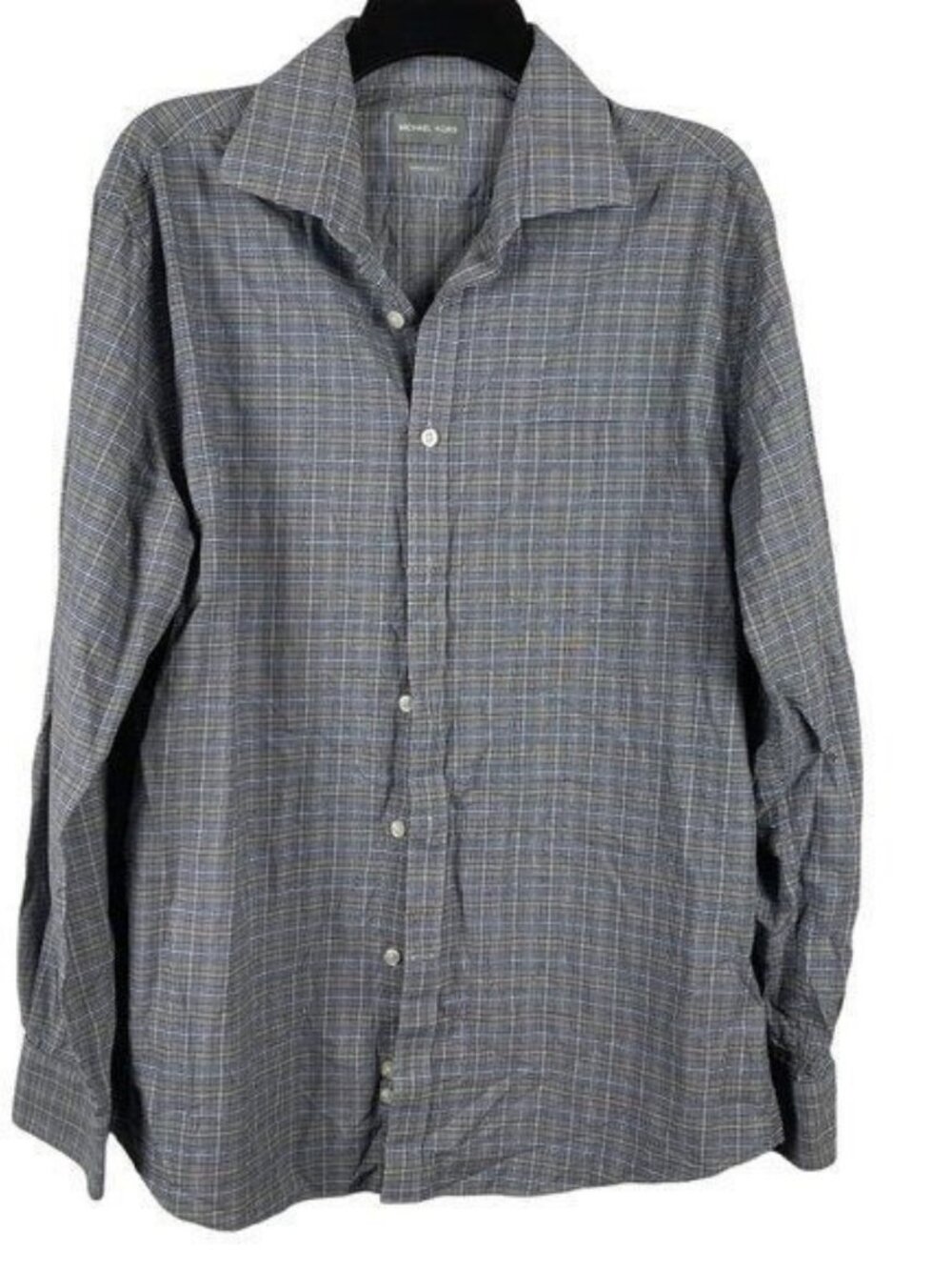 Michael Kors Men Plaid Long Sleeve Button-Down Shirt Size L